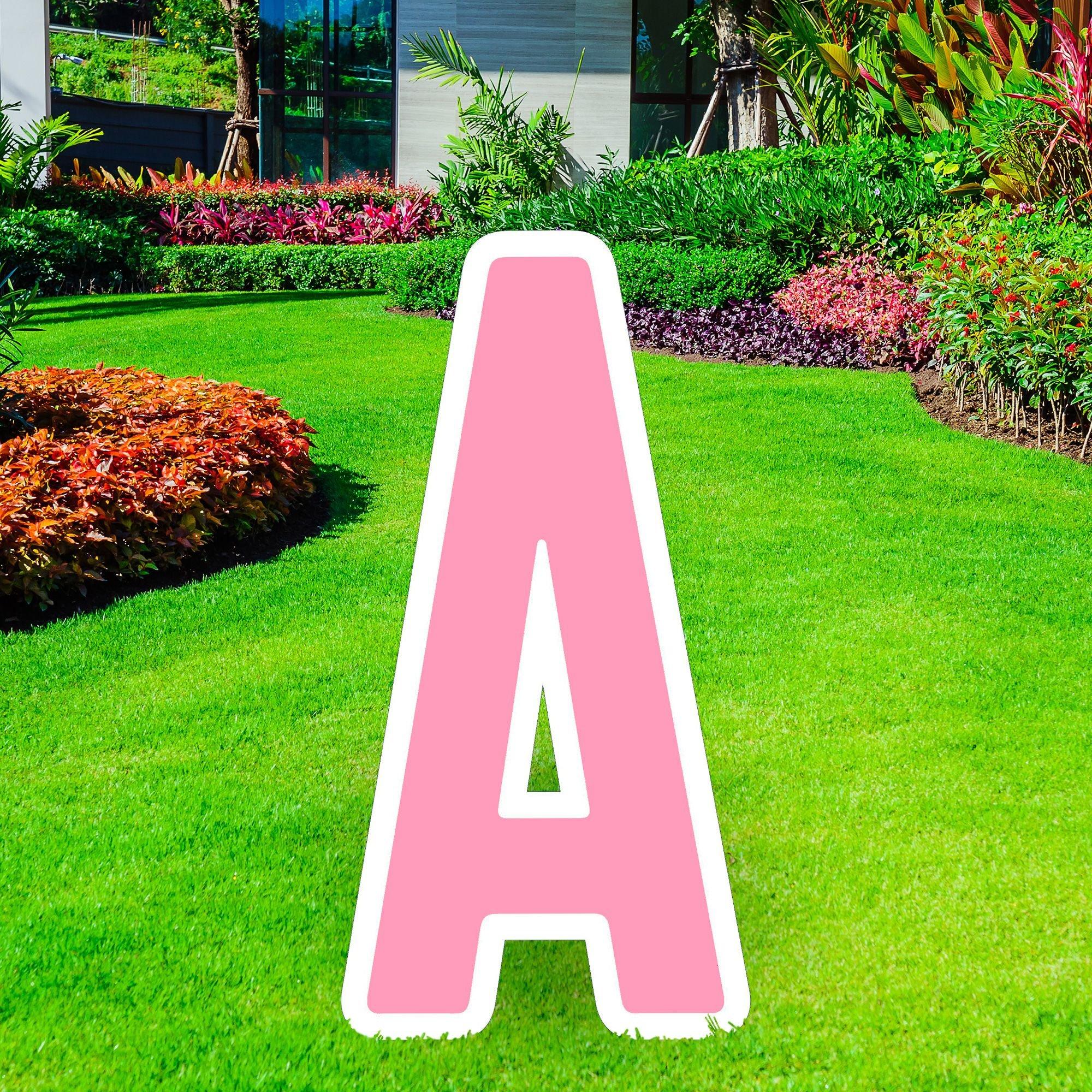 Pink Letter (A) Corrugated Plastic Yard Sign, 30in Party City